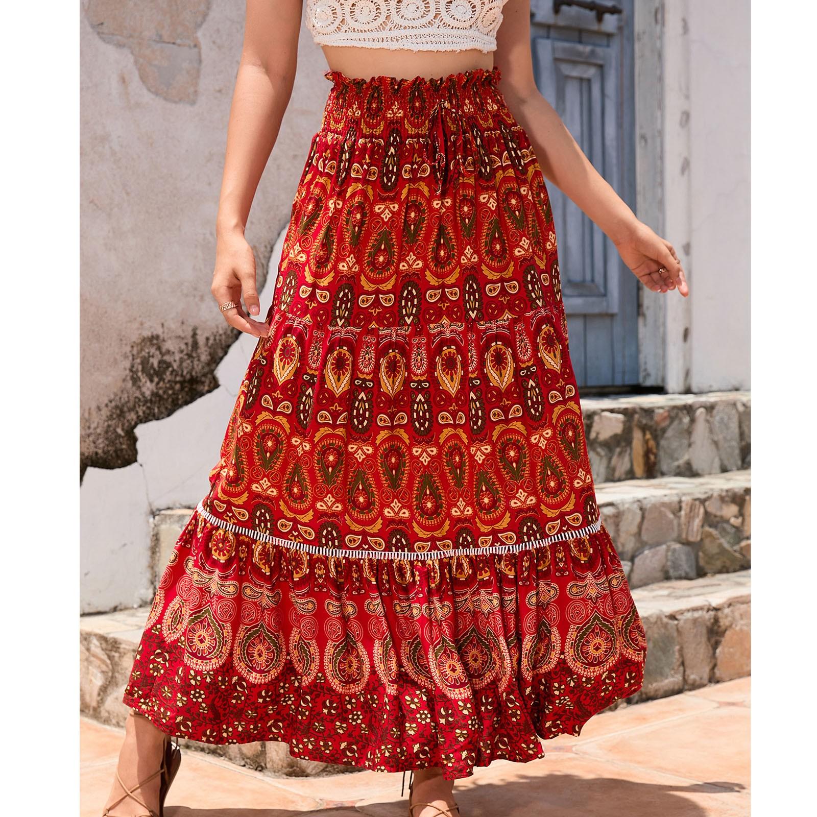 

Женская повседневная юбка с высокой талией и широкими складками Юбка с талией и широкими складками Юбка с талией и широкими складками XL красный