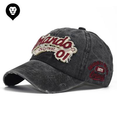 Denim Washed Baseball Cap Summer Oakland Orlando Letter Embroidered Sun Hat