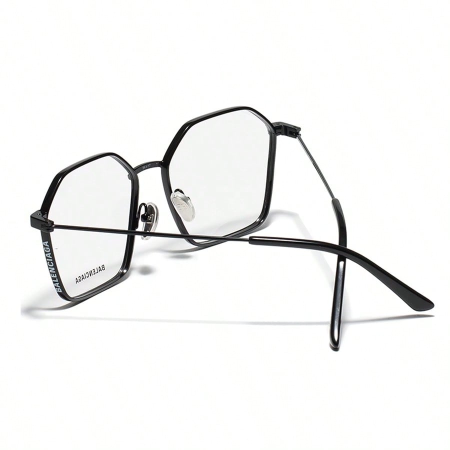 Balenciaga BB0198O 001 54 Hexagonal Eyeglasses Frame