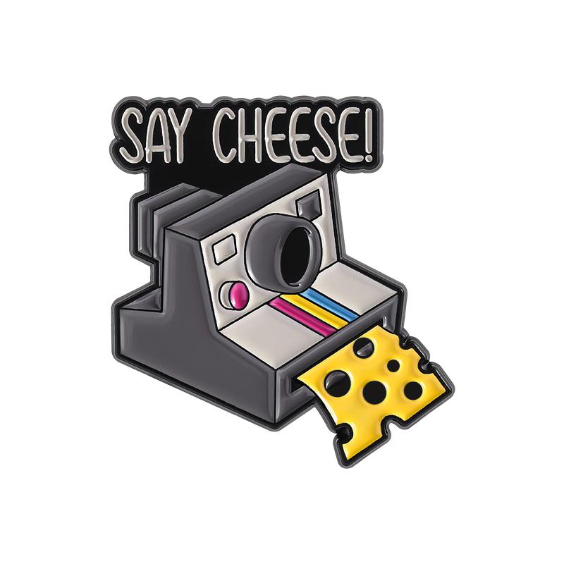 

Say Cheese Vintage Instant Camera Enamel Pins Retro Classic Photo Machine Brooches Lapel Badge Jewelry Gifts for Friends