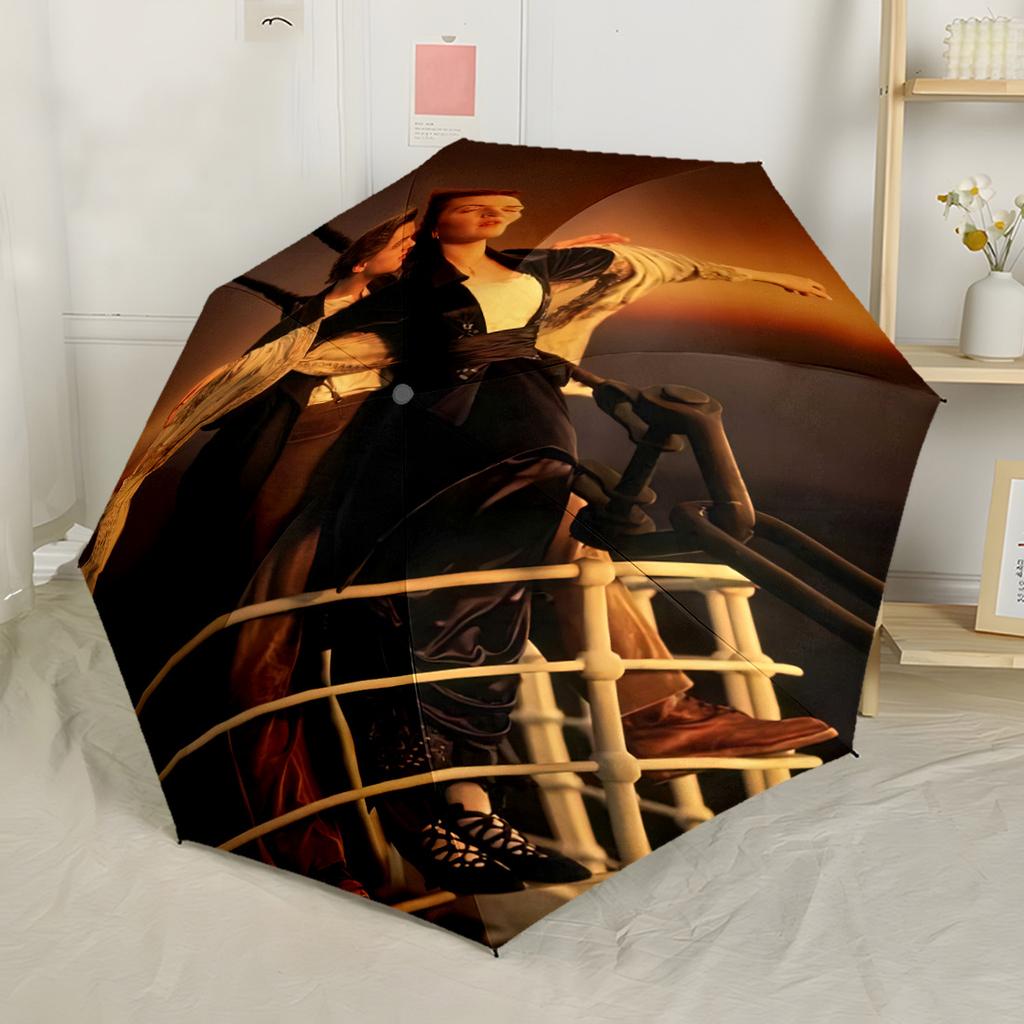 Love On The Titanic Automatic Umbrella Retractable Design with 8-Rib Durability Durable Plastic & Iron for Outdoor Daily Use Fashion Lovers