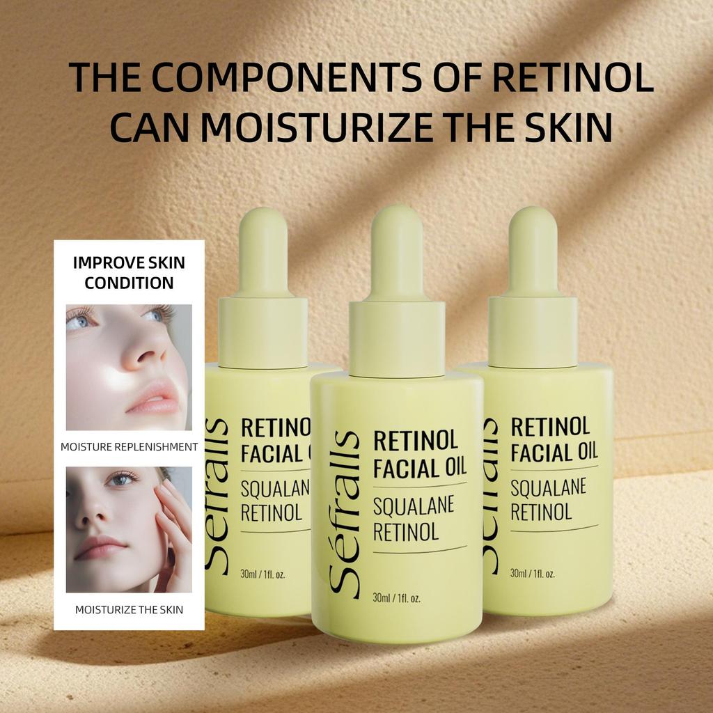 Customizable and Wholesale Retinol Facial Essence Oil 30ml*3 Deep moisturizing  essence oil  tender and smooth Face Skin care Oil