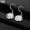 Exquisite Romantic Floral Pendant Earrings In 925 Sterling Silver - Fashionable Gift Jewelry