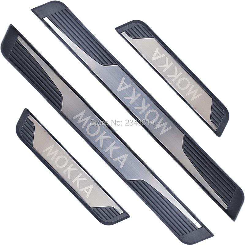 For 2014- Vauxhall Opel Astra H J K Mokka X Stainless Door Sill Kick Scuff Plate Pedal Protector Trim Car Styling Accessory