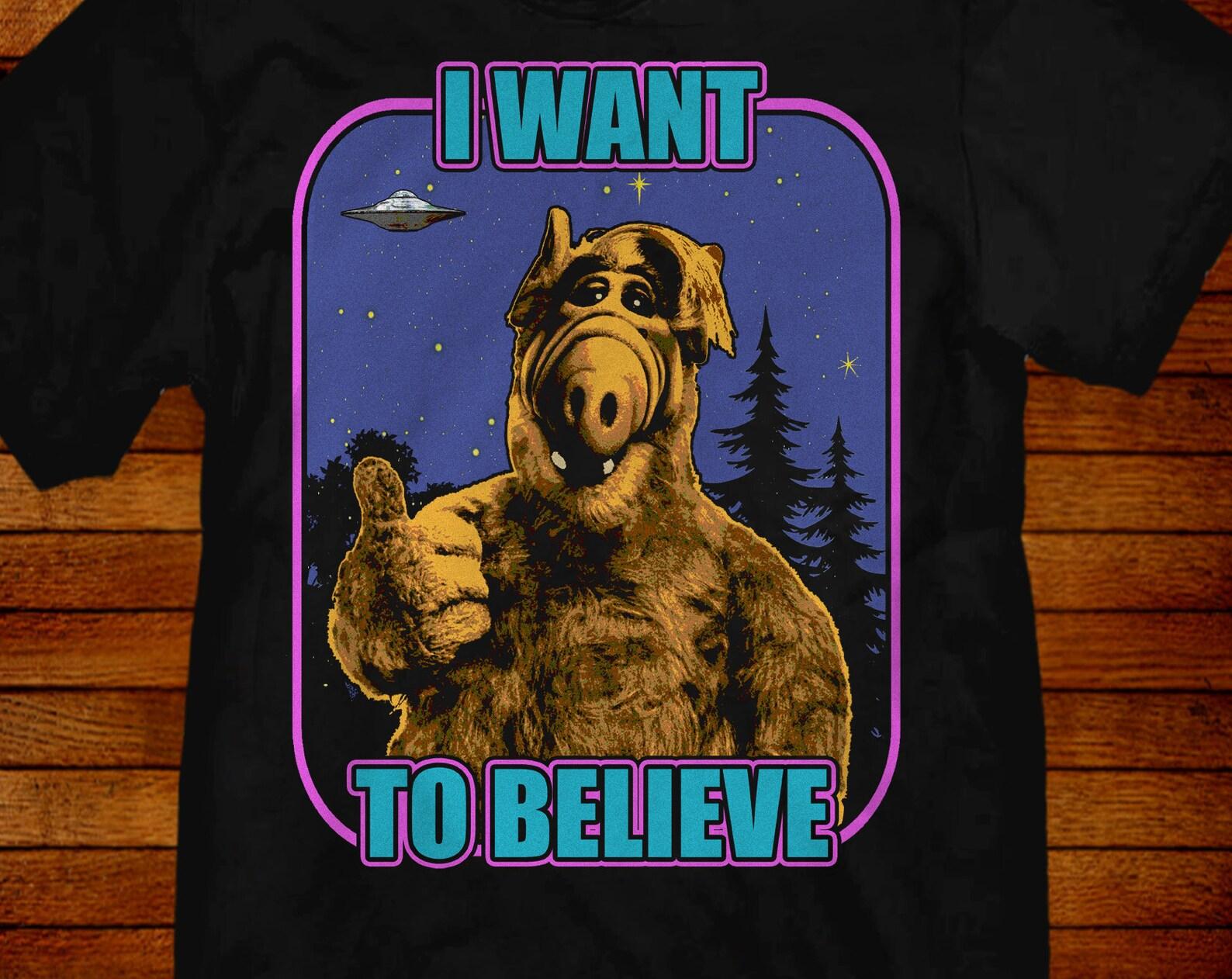 Alf T shirt: I Want To Believe, 80s Parody Tee 4XL