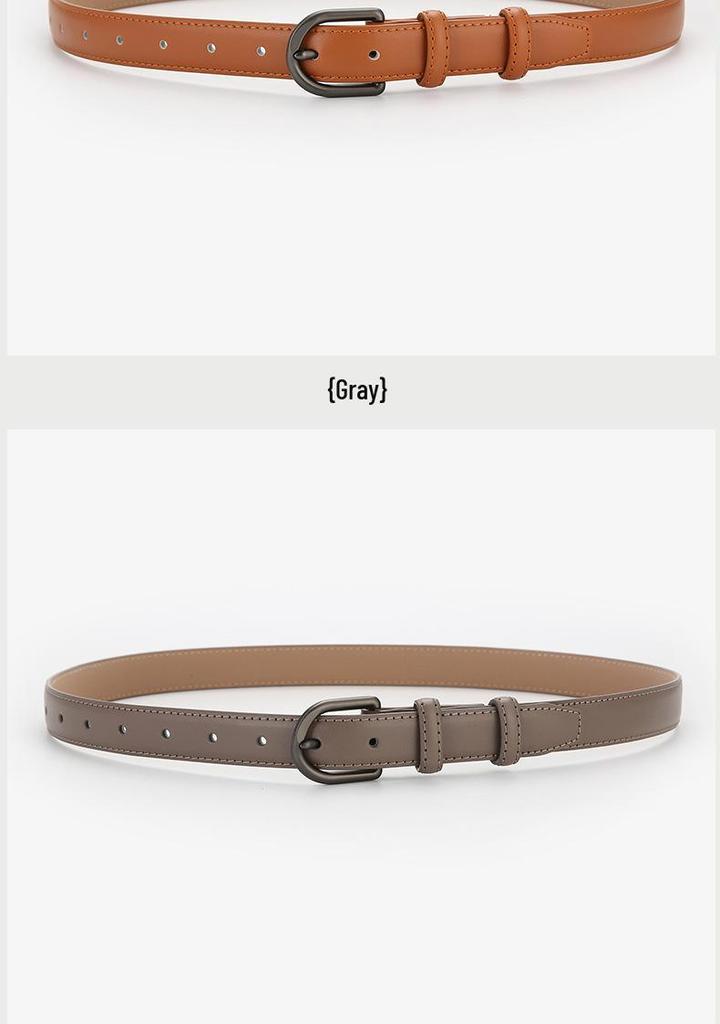 Women's Designer Versatile Black Leather Belt - Genuine High-Grade Cowhide, Unisex, Perfect for Jeans.