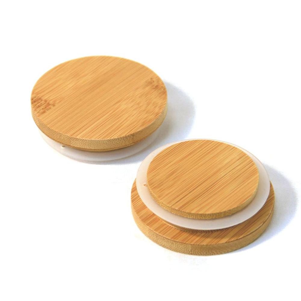 Bamboo Wood Wooden Jar Lids Natural Bottle Sealing Caps Can Lids Mugs Cup Covers Mason Jar Lids