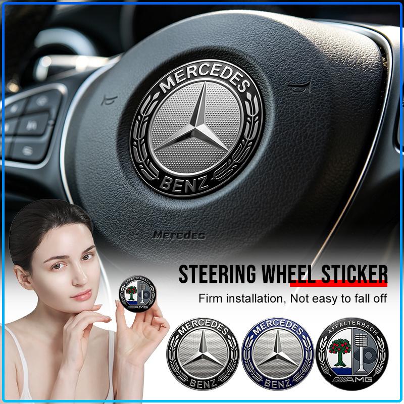 For Mercedes Benz AMG A B C E G R S CLA CLK Class GLA GLC GLE GLK C200 C200L C230 C240 Car Steering Wheel Sticker Badge Decoration Auto Accessories