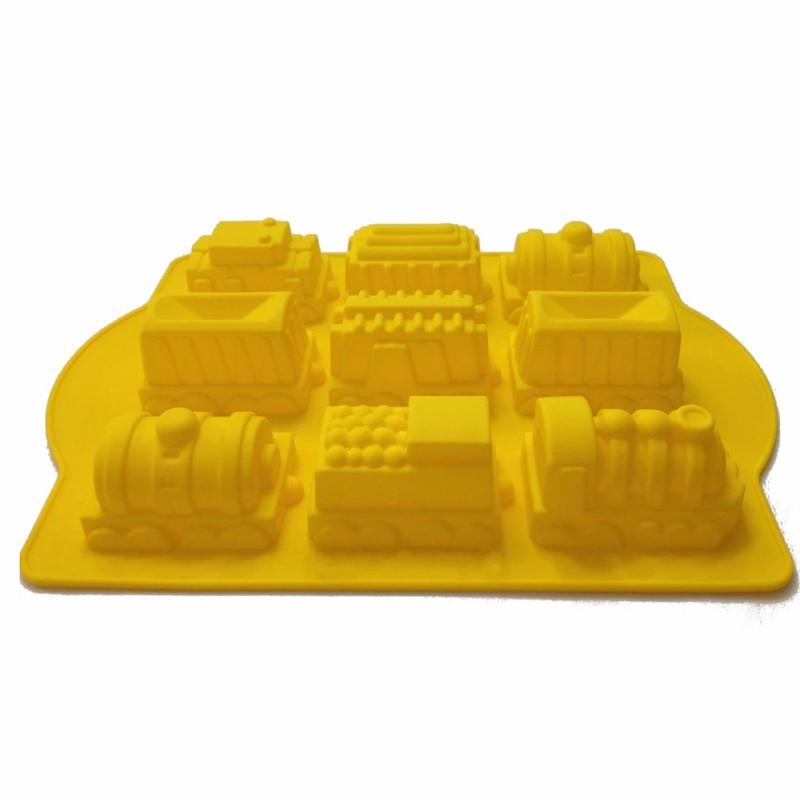 Train Shape Silicone Cake Mold Locomotive Cake Mould DIY Fondant Children's Birthday Chocolate Cake Bakeware Cake Tools