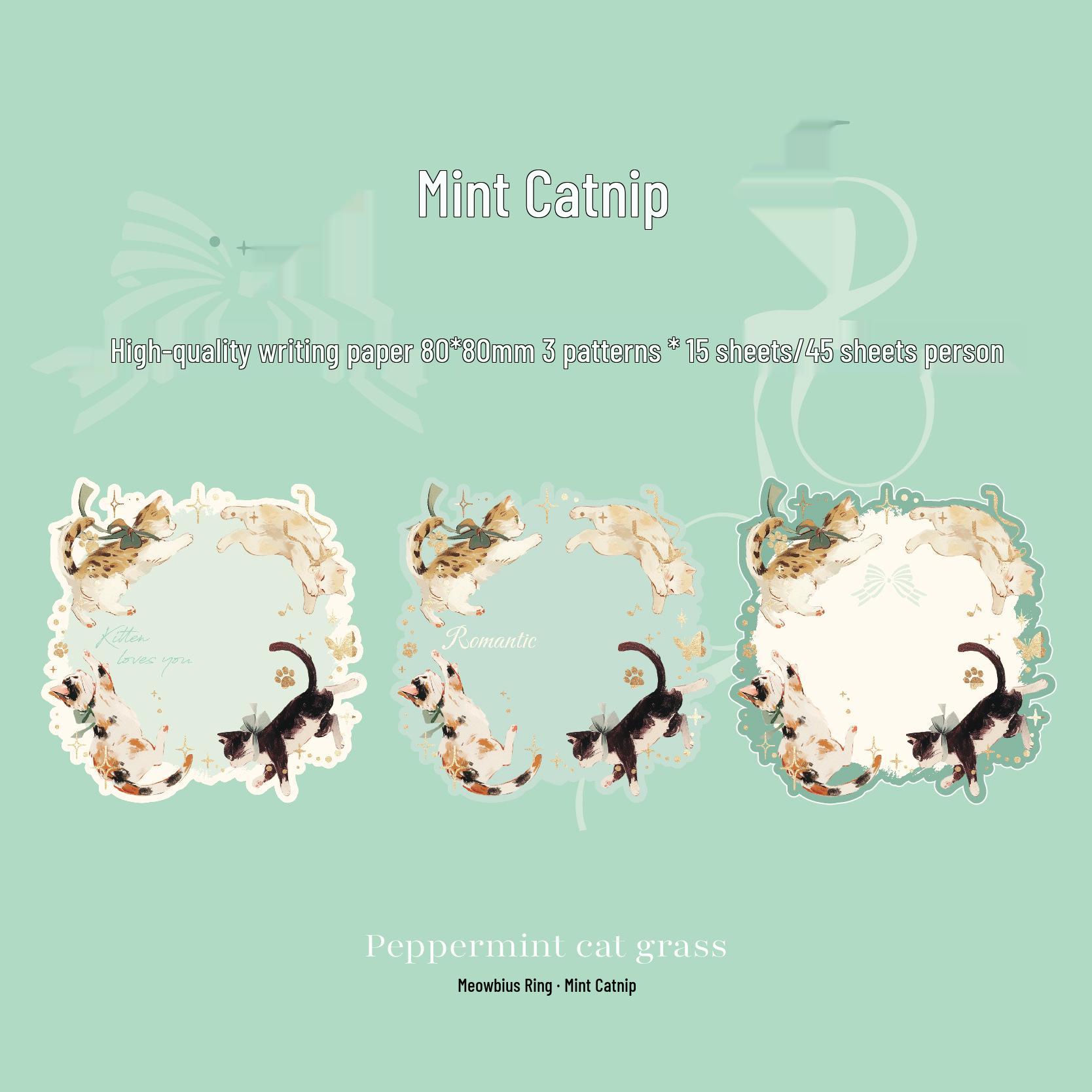 

Moyan Möbius Strip Cat-Themed Embossed Sticky Notes, Korean Style, Irregular Shaped, Three-Pack
