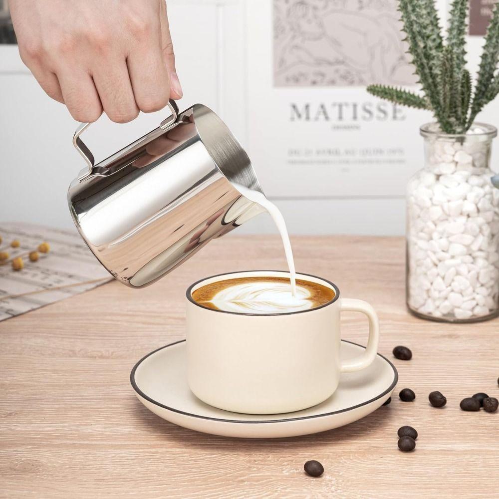 Clear Scale Milk Frothing Pitcher Latte Art Pen Espresso Steaming Pitchers Milk Frother Cup  Home