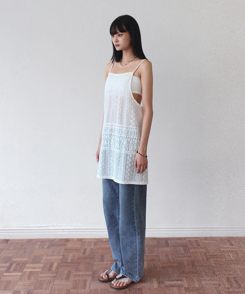 RUBATI Marrakech Crochet Lace Apron Dress_White