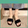 Summer Slipon Womens Satin Platform Slides With Antislip Sole For Casual Wear
