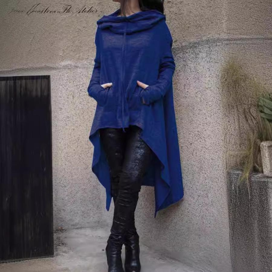 Fall/Winter Wish Amazon New Arrivals Women's Long Hooded Sweatshirt Solid Color