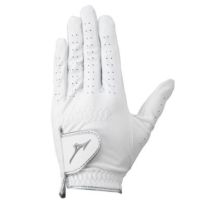 Mizuno Luva de Golfe Mizuno Esquerda Couro Sintético Costas de Couro Sintético 5MJML151, Musou, Masculina, Mão, Palma + Pele de Ovelha, Mão (Camurça), Branco, 21cm,