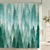 Nordic Forest Tree printing Shower Curtain, Plant leaves pattern Waterproof Fabric Machine Washable for Bathroom Bathtub Decor