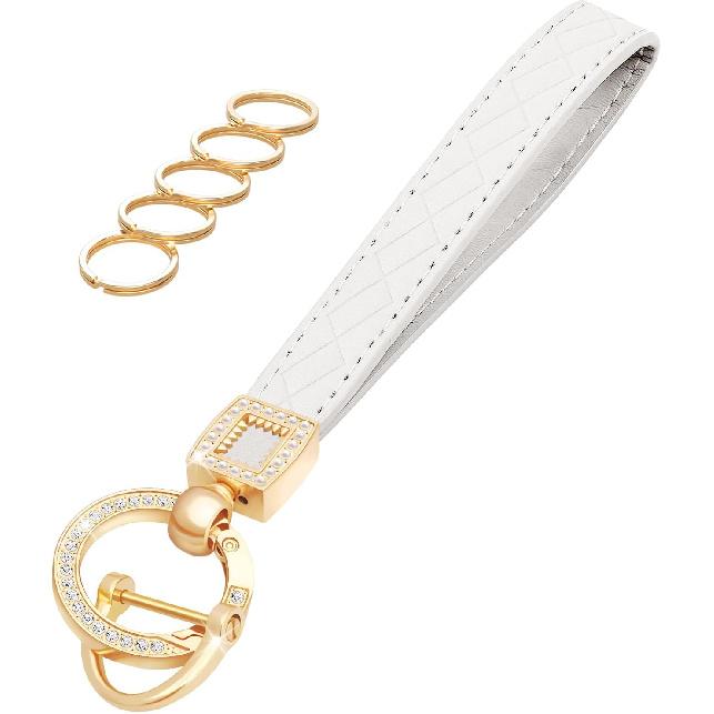 OHKYOOT Leather Wristlet Keychain for Home Car Keys