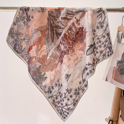 70*70cm Luxury Design Velvet Square Hair Scarf for Women Cotton Hijab Small Neck Tie Hand Wrist Kerchief Female Headband Foulard