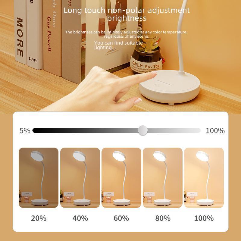 Rechargeable LED Desk Lamp - Eye Protection, Dual-Purpose for Bedroom, Study, and Bedside. Ideal Student Reading and Dormitory Gift.