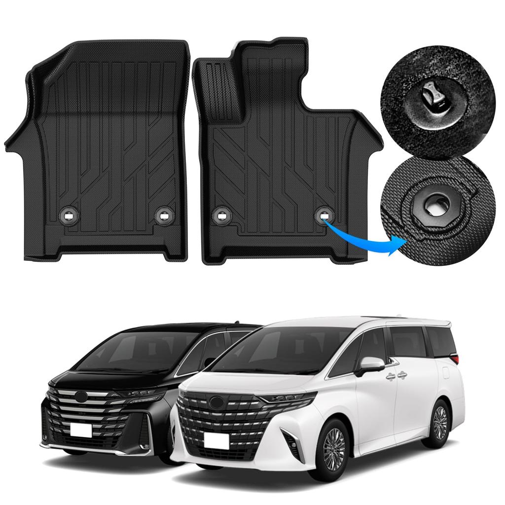 GIMUYA 3D Waterproof Floor Mats for Toyota New Alphard and Vellfire Custom Designed for Gasoline and Hybrid TPE Interior Custom and Driver Passenger