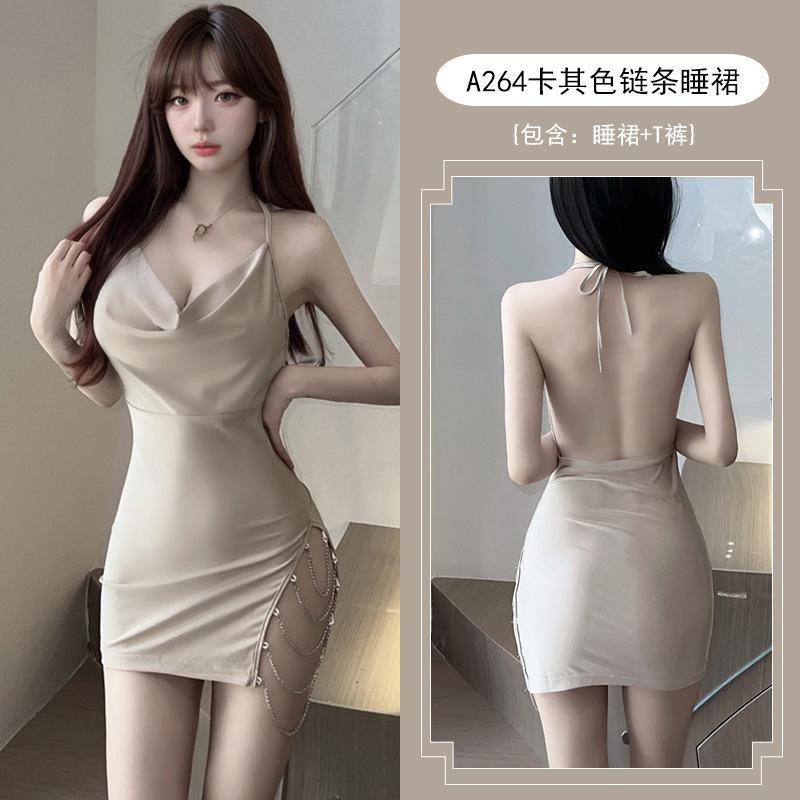 Sexy lingerie sexy babes fashion slim-fit suspender short skirt split chain halter hip skirt