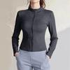 Women's Fashion Casual Slim Fit Cardigan Jacket Yoga Fitness Clothes Thin Top Stand Collar Nylon Sun Top