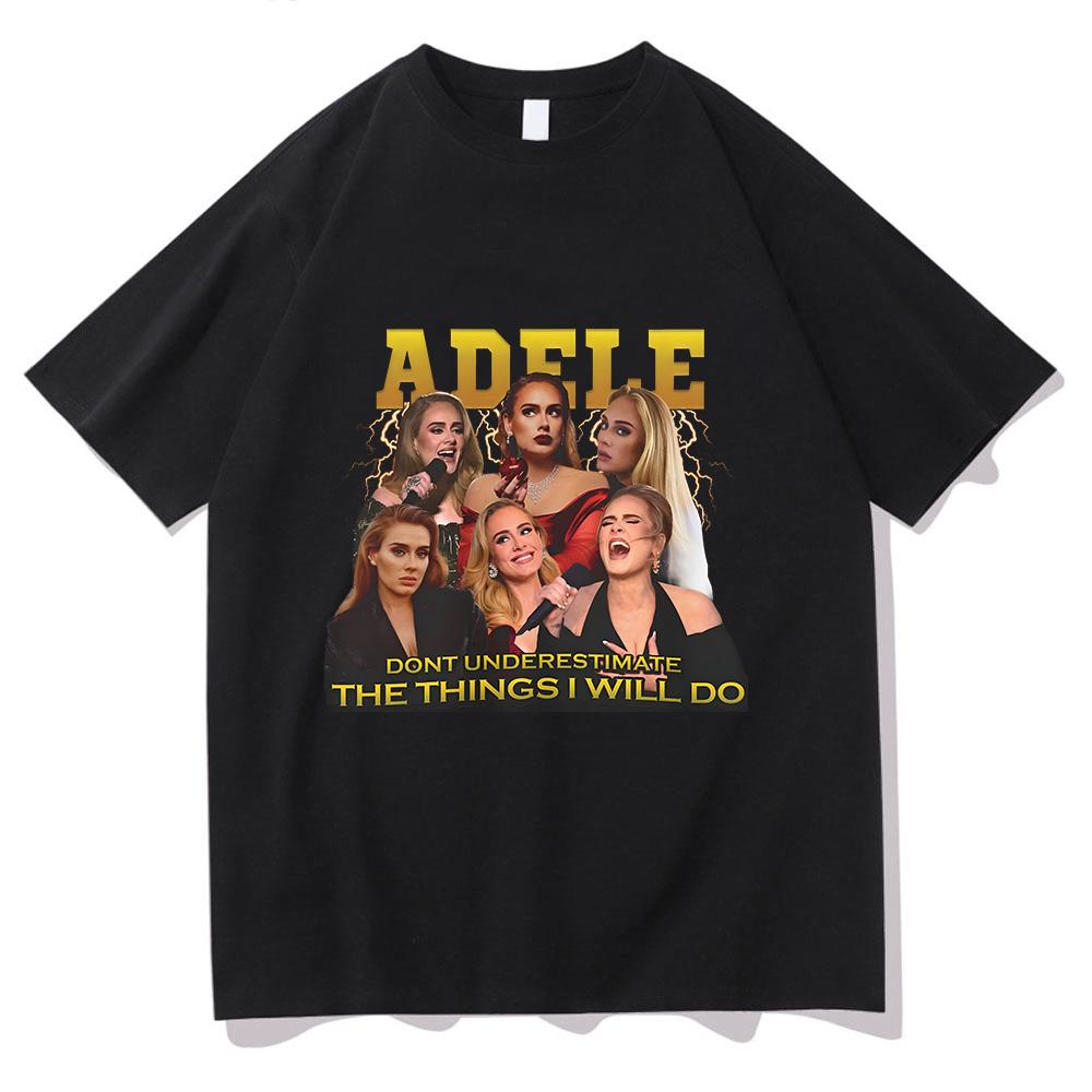 Adele T-shirt Graphic Printing Hip Hop High Quality Tee-shirt Short Sleeve Gothic Cotton Tshirt Ropa Hombre Retro Punk Clothing