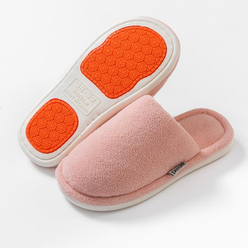 New Cotton Slippers Women's Winter Couple Indoor Floor Home Home Home Non-slip Warm Fluffy Slippers Men