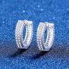 Sterling Geometric Hoop Earrings With Lab-Created Moissanite Stones Elegant Minimalist Fashion Jewelry Women