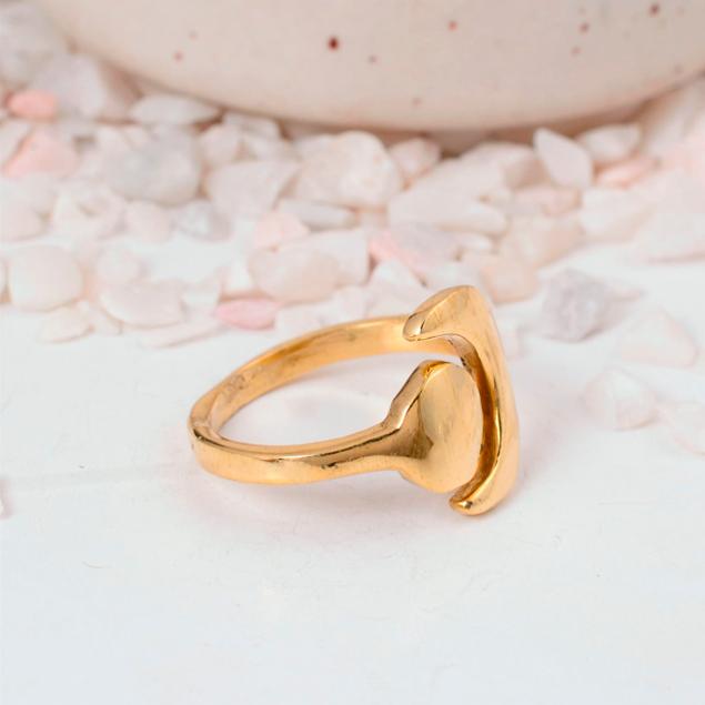 Adjustable Sun and Moon Gold Plated Ring | Celestial Brass Boho Wrap Jewelry | Unique Zodiac Gift