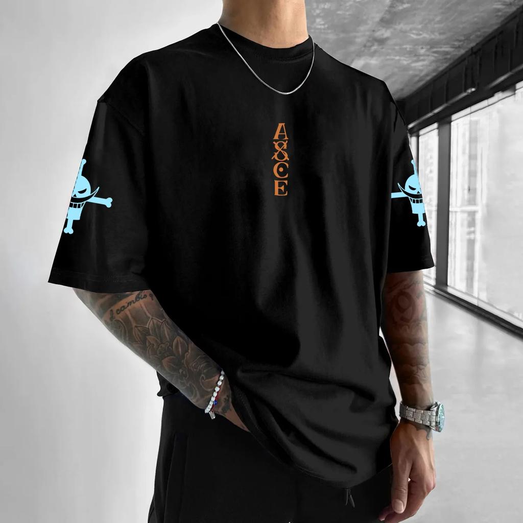 Printed Cotton Short-sleeved American Loose Men's and Women's Summer Breathable Sports Round-neck T-shirt