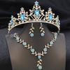 3Pcs Crown Bridal Jewelry Sets for Women Princess Tiaras and necklace earrings Prom Birthday Wedding Tiaras and Crowns Set