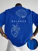 Maglietta da Palestra Divertente per Uomo e Donna Brain Balance Cotone Tee Streetwear Oversize Moda Estiva Larga Traspirante Trendy Top Sportivo