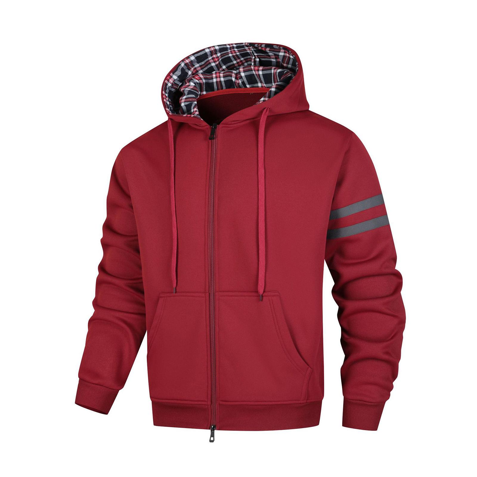 

Мужская Толстовка с Капюшоном Худи Повседневный Кардиган Пальто XL красный