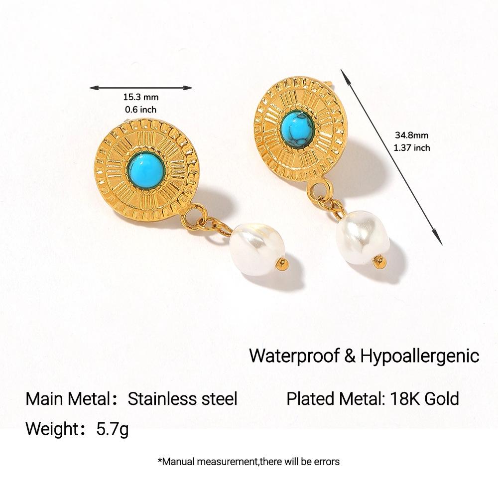 

Yingtai Retro Geometric 18k Gold-Plated Stainless Steel Conch-Shaped Earrings