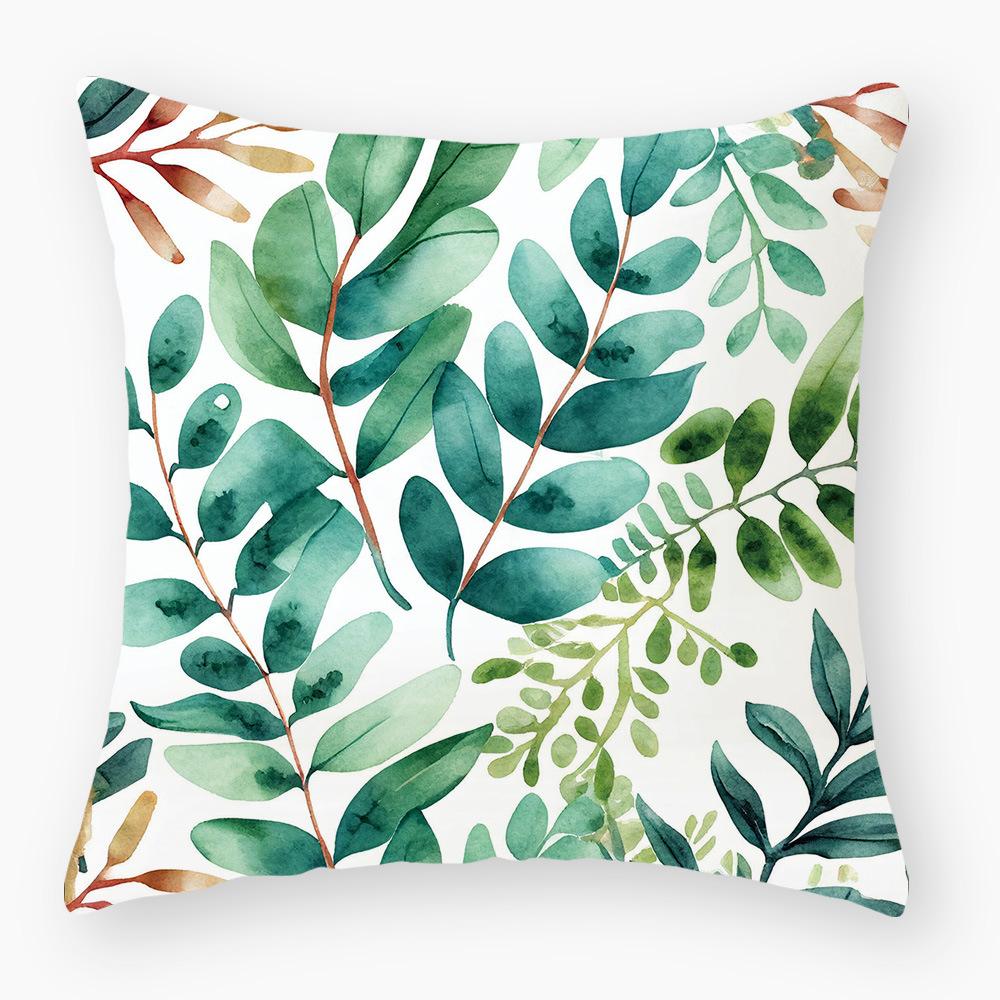 New Flower Pillowcase Super Soft Printed Sofa Pillowcase Bedside Office Waist Cover