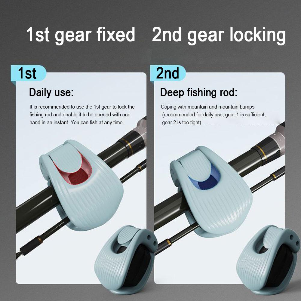 4PCS Fishing Rod Holder - Portable Takedown Fishing Rod Clips for Ground/Car/Wall/Beach, Auto Fixed Fish Poles Holders Strap