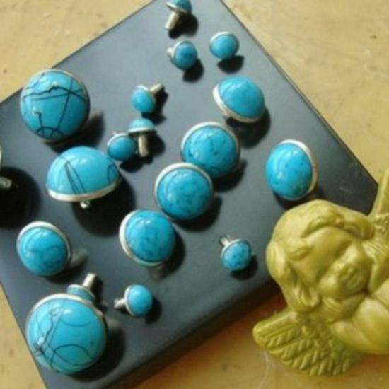 Τουρκουάζ Πριτσίνια Stud με Καπάκια για Έργα DIY Ρούχων και Αξεσουάρ