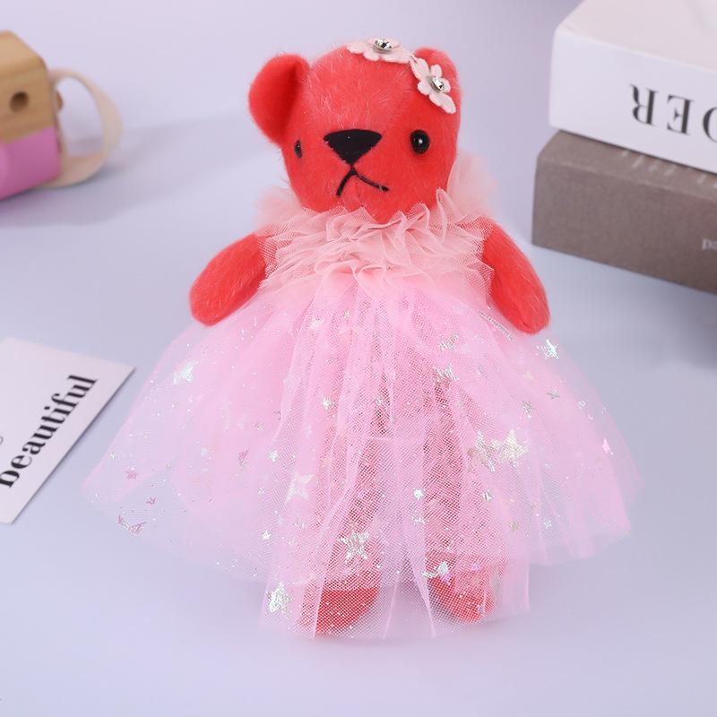 Adorable Wedding Bear Plush Toy Keyring and Bag Charm