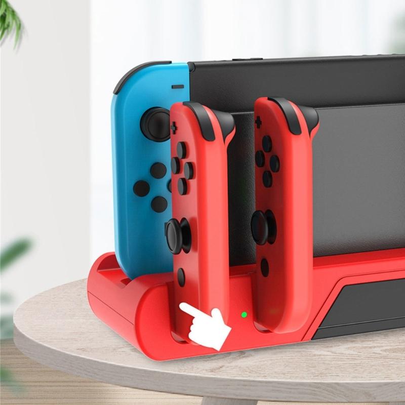 Multiple Angles Gamepad Charger Stand with Overheating Protections Compact Charging Stations Easy Carrying for Switches