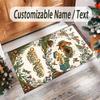 Forest Theme Crystal Velvet Floor Rug Personalized Custom Name Text Warm Carpet Home Decoration