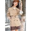 Mocana Women's Elegant Short Korean-style Long Sleeve Trench Coat