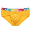 Men Briefs Soft Breathable Mesh 3D Pouch Elastic Fabric Panties Rainbow Waistband U-Convex Sport Underwear Daily