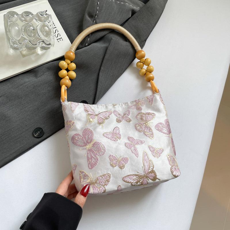 Chinese Style Women Butterfly Handbag Retro Embroidered Shoulder Bag for Celebrations
