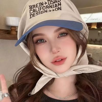 Letter Strap Headscarf Hat Fashionable Versatile Baseball Cap