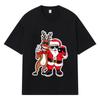 2026 Weihnachtsmann und Rentier Bedrucktes Grafik Y2k Harajuku Streetwear 100% Baumwolle T-Shirt Lässig Übergroß Sommer Herren T-Shirt