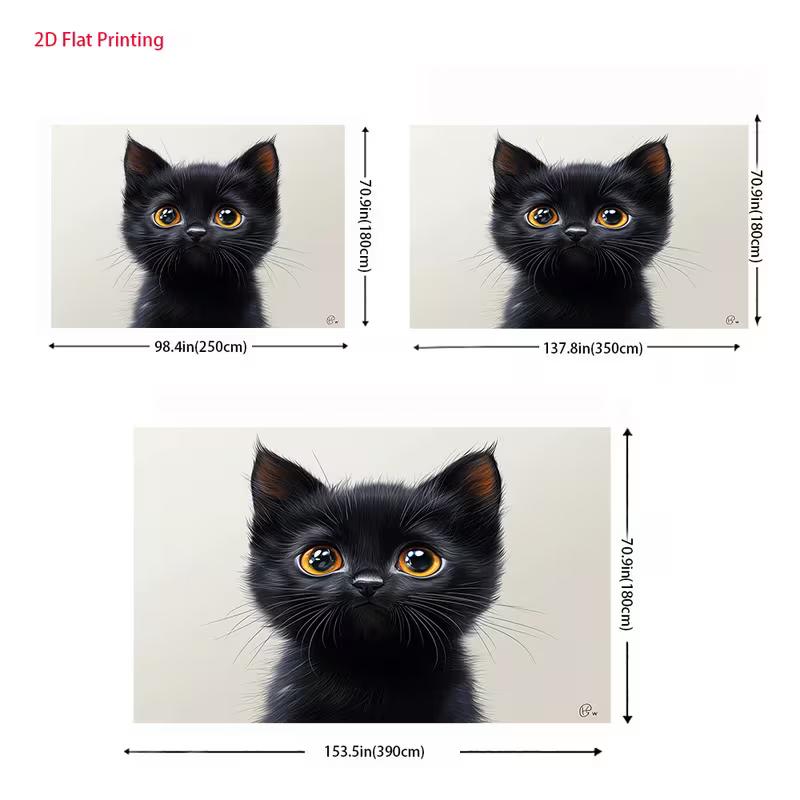 2D Cute Black Kitten Backdrop Pet Lovers Photography Decoration