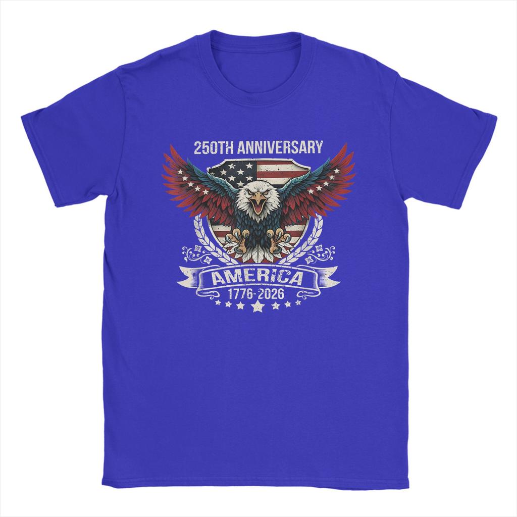 USA Independence 250th Anniversary 1776 2026 Patriotic Eagle Unisex T Shirts Tee Shirt Short Sleeve Round Neck TShirts Clothes