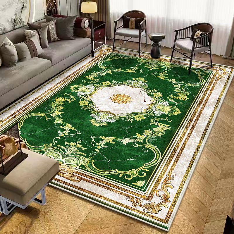 European Style Retro Decor Rug for Living Room Light Luxury Antiskid Soft Cloakroom Carpet Big Size Easy Clean Entrance Door Mat