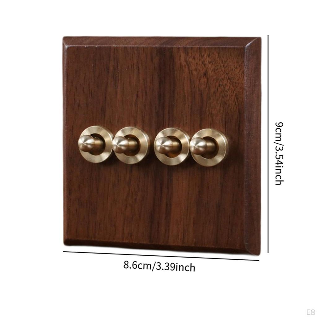 Brass Lever Switch Wooden Cover for Cafe And Living Room